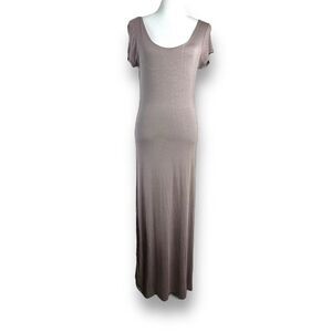 Minty Women's XL Short‎ Sleeve Mermaid Maxi Dress Neutral Stone Beige Lagenlook